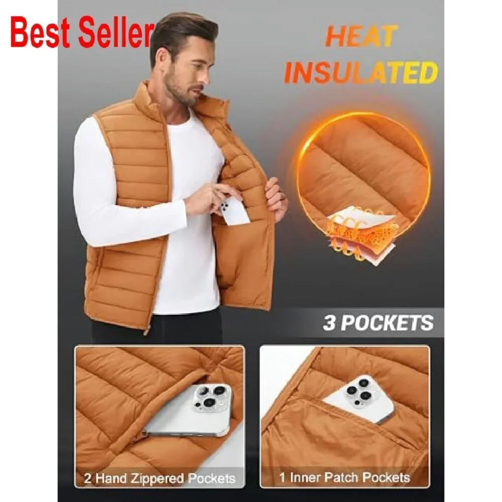 Lightweight Packable Puffer Vest Windproof Water-Resistant Outdoor Travel